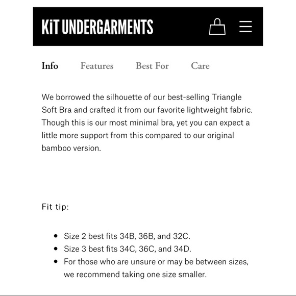 KIT Undergarments Triangle Bra - Picture 5 of 5